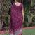 WINE LINEN JACUARD WORK SAREE WITH UNSTITCHED BLOUSE PIECE