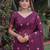 WINE LINEN JACUARD WORK SAREE WITH UNSTITCHED BLOUSE PIECE