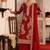 Red silk blend thread palazzo set