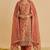 Rust shimmer silk heavy thread embroidery with sequins work readymade salwar kameez