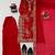 Red silk blend thread palazzo set