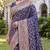 BLUE ART SILK BANARASI JACUARD WORK SAREE WITH UNSTITCHED BLOUSE PIECE