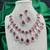 ruby red teardrop necklace & earrings set â€“ silver cz bridal jewellery