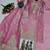 Pink silk blend embroidered palazzo set