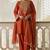 Rust soft silk blend heavy thread embroidery with sequins work readymade salwar kameez