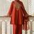 Rust soft silk blend heavy thread embroidery with sequins work readymade salwar kameez