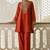Rust soft silk blend heavy thread embroidery with sequins work readymade salwar kameez