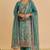Sea green shimmer silk heavy thread embroidery with sequins work readymade salwar kameez
