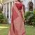 RED ART SILK BANARASI JACUARD WORK SAREE WITH UNSTITCHED BLOUSE PIECE