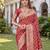 RED ART SILK BANARASI JACUARD WORK SAREE WITH UNSTITCHED BLOUSE PIECE
