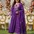 Purple chanderi silk blend embroidered anarkali set