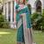 TURUOISE ART SILK BANARASI JACUARD WORK SAREE WITH UNSTITCHED BLOUSE PIECE