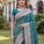 TURUOISE ART SILK BANARASI JACUARD WORK SAREE WITH UNSTITCHED BLOUSE PIECE