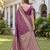 WINE ART SILK BANARASI JACUARD WORK SAREE WITH UNSTITCHED BLOUSE PIECE