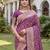 WINE ART SILK BANARASI JACUARD WORK SAREE WITH UNSTITCHED BLOUSE PIECE