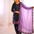 Black silk blend embroidered kurta set