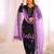 Black silk blend embroidered kurta set