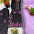 Black silk blend embroidered kurta set