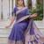 BLUE ART SILK BANARASI JACUARD WORK SAREE WITH UNSTITCHED BLOUSE PIECE