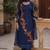 Blue georgette heavy multi thread embroidery, sequins work readymade salwar kameez