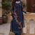 Blue georgette heavy multi thread embroidery, sequins work readymade salwar kameez