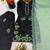 Black silk blend embroidered kurta set