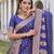 BLUE ART SILK BANARASI JACUARD WORK SAREE WITH UNSTITCHED BLOUSE PIECE