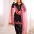Black silk blend embroidered kurta set