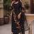Black georgette heavy multi thread embroidery, sequins work readymade salwar kameez