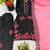 Black silk blend embroidered kurta set