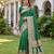 GREEN ART SILK BANARASI JACUARD WORK SAREE WITH UNSTITCHED BLOUSE PIECE