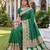 GREEN ART SILK BANARASI JACUARD WORK SAREE WITH UNSTITCHED BLOUSE PIECE