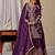 Purple silk blend embroidered sharara set