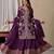 Purple silk blend embroidered sharara set