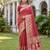 RED ART SILK BANARASI JACUARD WORK SAREE WITH UNSTITCHED BLOUSE PIECE