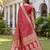 RED ART SILK BANARASI JACUARD WORK SAREE WITH UNSTITCHED BLOUSE PIECE