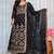 Black faux georgette embroidered anarkali set