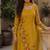 Mustard georgette heavy multi thread embroidery, sequins work readymade salwar kameez