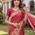 RED ART SILK BANARASI JACUARD WORK SAREE WITH UNSTITCHED BLOUSE PIECE