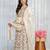 White faux georgette embroidered anarkali set