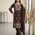 Brown rayon embroidered palazzo set