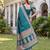 TURQUOISE ART SILK BANARASI JACUARD WORK SAREE WITH UNSTITCHED BLOUSE PIECE