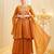 Dark-orange silk blend embroidered palazzo set