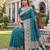 TURQUOISE ART SILK BANARASI JACUARD WORK SAREE WITH UNSTITCHED BLOUSE PIECE
