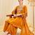 Dark-orange silk blend embroidered palazzo set