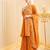 Dark-orange silk blend embroidered palazzo set