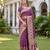 WINE ART SILK BANARASI JACUARD WORK SAREE WITH UNSTITCHED BLOUSE PIECE