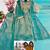 Teal-green silk blend embroidered palazzo set