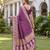 WINE ART SILK BANARASI JACUARD WORK SAREE WITH UNSTITCHED BLOUSE PIECE