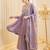 Lavender silk blend embroidered palazzo set